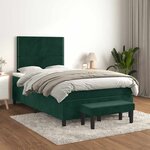 vidaXL Sommier à lattes de lit avec matelas vert foncé 120x190 cm