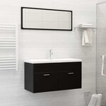 vidaXL Ensemble de meubles de salle de bain 2 Pièces noir bois ingénierie