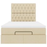 vidaXL Cadre de lit ottoman avec matelas crème 120x190 cm tissu