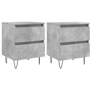 vidaXL Tables de chevet 2 Pièces gris béton 40x35x50 cm bois d’ingénierie