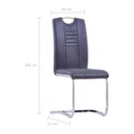 vidaXL Ensemble de salle à manger 5 Pièces Similicuir daim Gris
