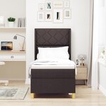 vidaXL Lit à ressorts avec matelas marron foncé 80x200 cm en tissu