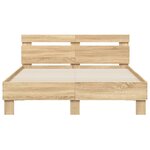 vidaXL Cadre de lit avec LED sans matelas chêne sonoma 120x200 cm