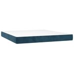 vidaXL Sommier à lattes de lit avec matelas LED Bleu foncé 160x200 cm