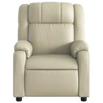 vidaXL Fauteuil inclinable de massage Crème Similicuir