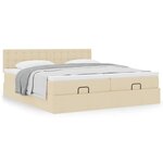 VidaXL Cadre de lit ottoman avec matelas crème 180x200 cm tissu