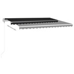 vidaXL Auvent manuel rétractable avec LED 4 5x3 5 m Anthracite