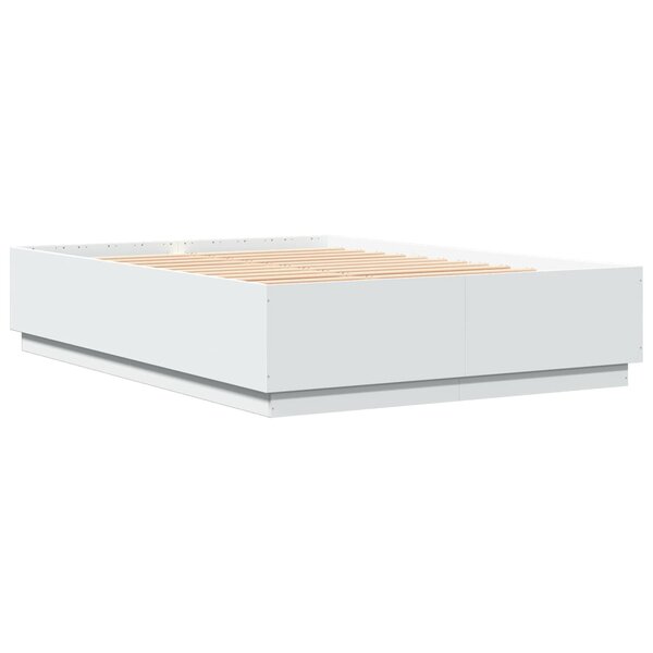 vidaXL Cadre de lit blanc 150x200 cm bois d'ingénierie