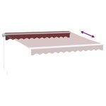 vidaXL Auvent manuel rétractable bordeaux 300x250 cm