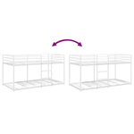 VidaXL Lit superposé sans matelas blanc 90x200 cm acier