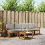 vidaXL Ensemble de canapés d'extérieur 5 pc Gris Naturel et Clair