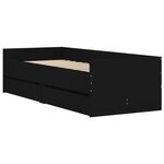 vidaXL Cadre de lit avec tiroirs sans matelas noir 90x190 cm