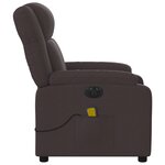 vidaXL Fauteuil de massage inclinable électrique Marron foncé Tissu