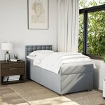 vidaXL Sommier à lattes de lit avec matelas gris clair 80x200 cm tissu