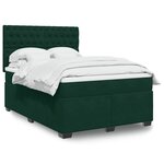 vidaXL Sommier à lattes de lit et matelas Vert foncé 160x200cm Velours