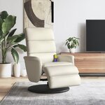 vidaXL Fauteuil inclinable de massage et repose-pieds crème similicuir