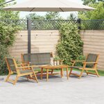 vidaXL Chaises de jardin avec table 4 Pièces en bois d'acacia gris massif