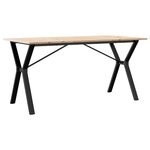 vidaXL Table à manger cadre en Y 140x80x75 cm bois de pin massif acier