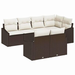 vidaXL Ensemble de salle à manger pour jardin 7 Pièces Marron et Crème