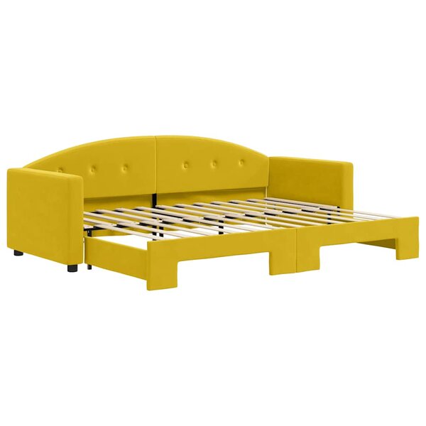 vidaXL Lit de jour avec lit gigogne jaune 80x200 cm velours