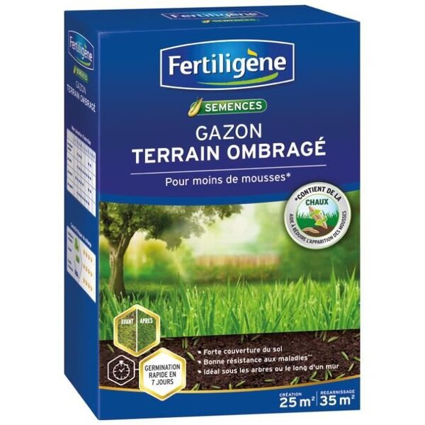 FERTILIGENE Gazon Terrain Ombragé Pour Moins de Mousses - 875 g