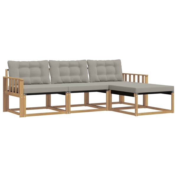 vidaXL Ensemble de canapés d'extérieur 4 pc Blanc et gris clair