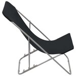 vidaXL Chaises de plage pliables lot de 2 Acier et tissu oxford Noir