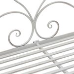 vidaXL Banc de jardin avec coussin Blanc 104 x 54 x 93cm Acier