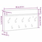 vidaXL Porte-manteau mural Blanc 80 x 40 x 12 cm Bois d'ingénierie
