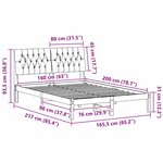 vidaXL Cadre de lit avec tête de lit rembourrée Blanc 160 x 200 cm