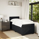 vidaXL Sommier à lattes de lit avec matelas Noir 90x200 cm Velours