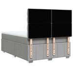 vidaXL Sommier à lattes de lit avec matelas Gris clair 160x200cm Tissu