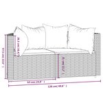 vidaXL Canapés d'angle de jardin et coussins2Pièces marron résine tressée