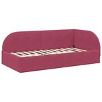 vidaXL Cadre de lit d'angle avec tête de lit Bordeaux 90 cm x 190 cm