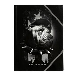 Chemise scolaire cartonnée à élastique 24x32cm -  bouledogue che guevadog