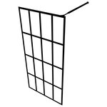 vidaXL Paroi de douche avec étagère Noir 90x195 cm Verre ESG&Aluminium