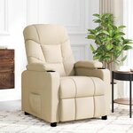 vidaXL Fauteuil de massage Crème Tissu