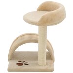 vidaXL Arbre à chat avec griffoir en sisal 40 cm Beige et Marron