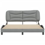 vidaXL Cadre de lit avec LED sans matelas gris clair 160x200 cm tissu