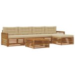 vidaXL Ensemble de canapés d'extérieur 6 pc Naturel et Beige