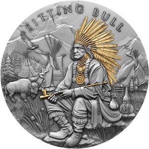 Pièce de monnaie en Argent 5 Dollars g 62.2 (2 oz) Millésime 2025 Legendary Warriors SITTING BULL (PRÉCOMMANDE)