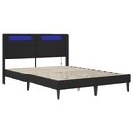 vidaXL Cadre de lit avec bandes LED Noir 120 x 200 cm Simili cuir