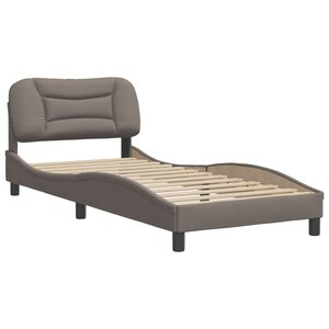 vidaXL Cadre de lit avec tête de lit Taupe 80x200 cm Tissu