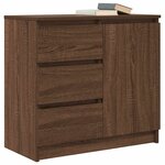 vidaXL Buffet avec tiroir chêne brun 71x35x65 cm bois d'ingénierie