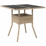 vidaXL Ensemble de salle à manger pour jardin 5 Pièces Beige Poly rotin