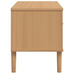 vidaXL Meuble TV SENJA aspect rotin marron 106x40x49cm bois massif pin