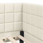 vidaXL Cadre de lit d'angle Crème 100 cm x 200 cm tissu