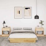 vidaXL Cadre de lit sans matelas 120x190 cm bois massif de chêne