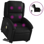 vidaXL Fauteuil inclinable de massage électrique noir similicuir