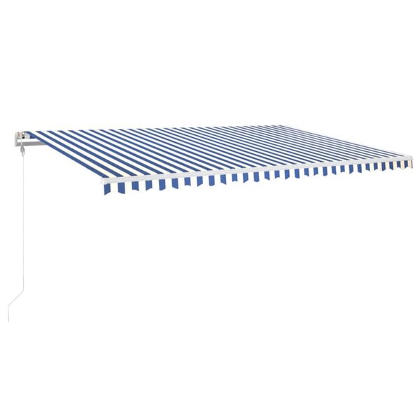 vidaXL Auvent rétractable automatique 500x350 cm Bleu et blanc